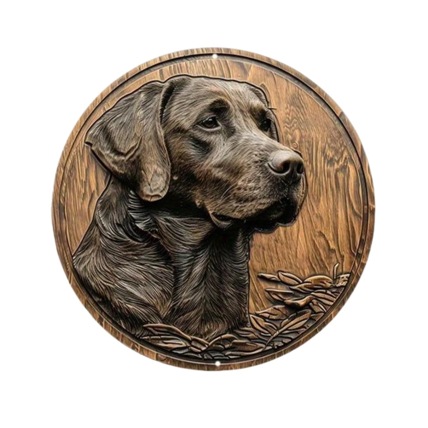 Plaques circulaires de portrait de chien de style vintage