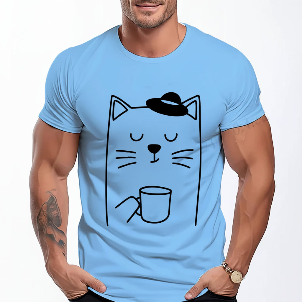 Minimalist Coffee Cat T-Shirt