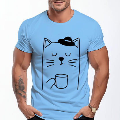 Minimalist Coffee Cat T-Shirt