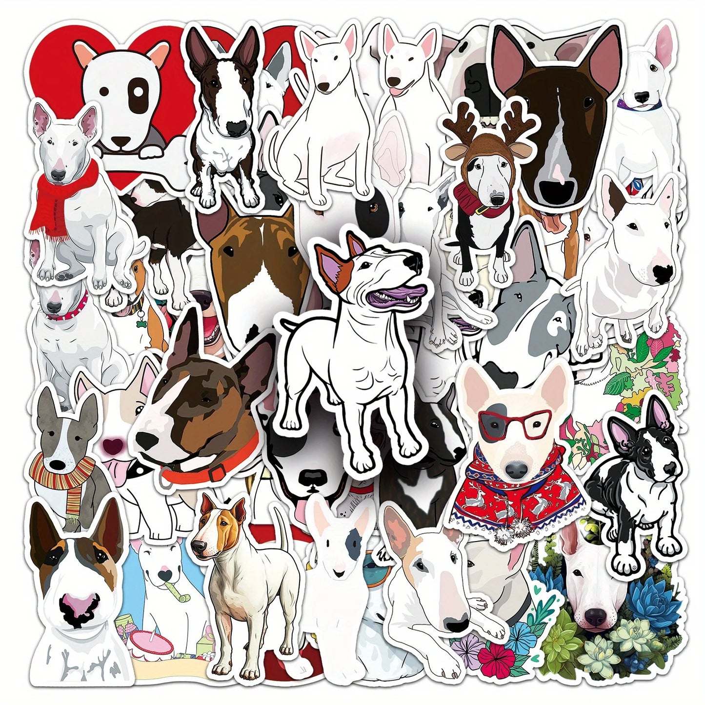 50pcs Bull Terrier Decals