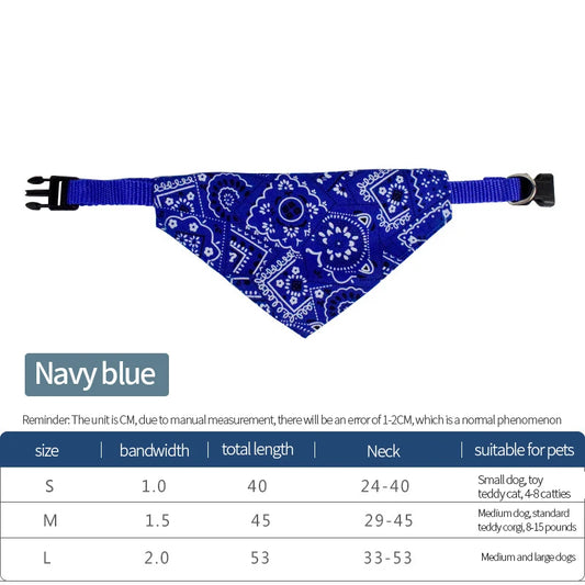 Adjustable Pet Bandana Collar for Cats and Dogs