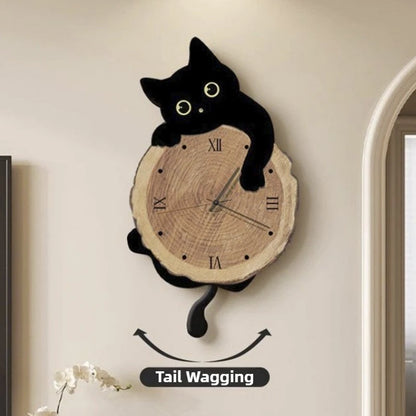 Cat Wall Clock Creative Decor