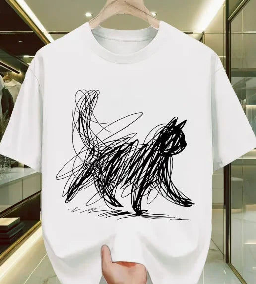 Abstract Cat Lines Shirt