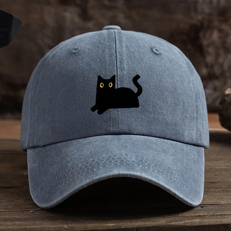 Casquette Imprimé Chat Noir
