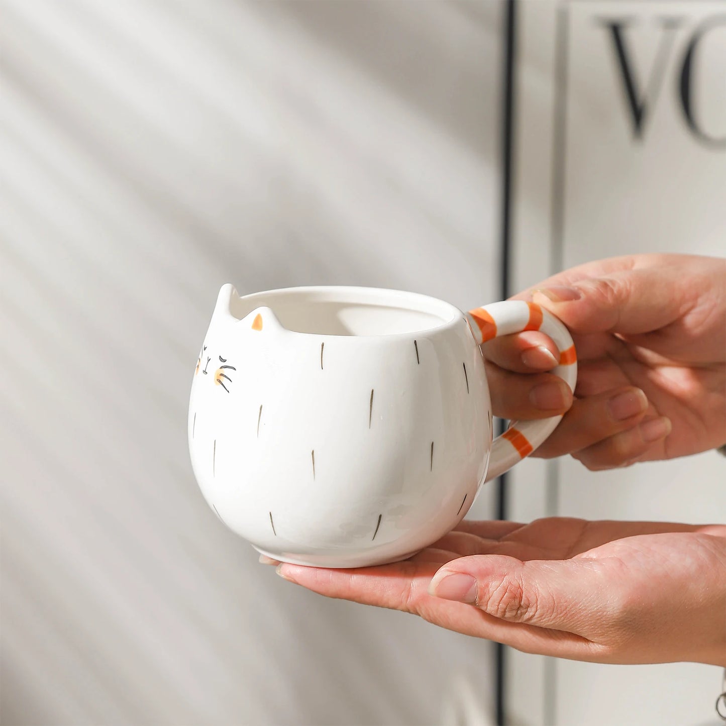 Tasse en forme de chat en céramique