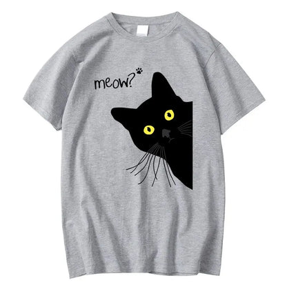 Meow Black Cat T Shirt