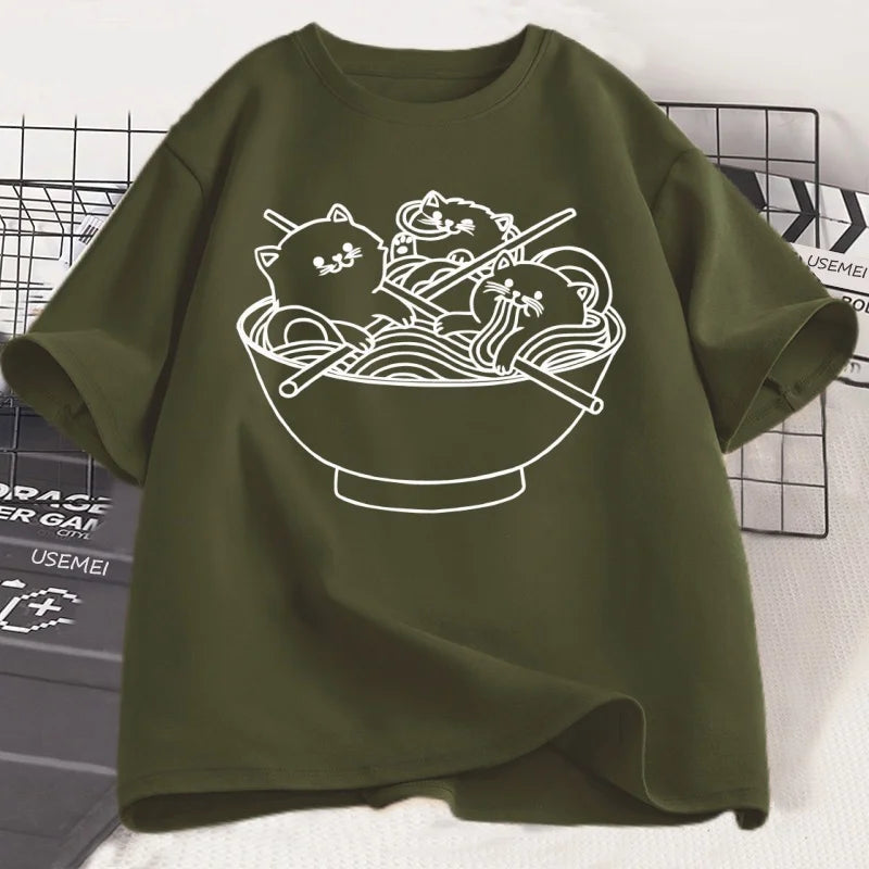 Japanese Cat Ramen T-Shirt