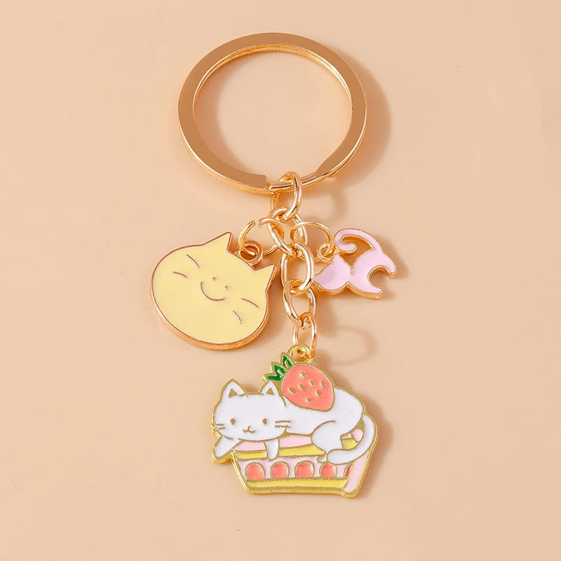 Cute Cartoon Cat Keychain