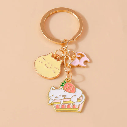 Cute Cartoon Cat Keychain