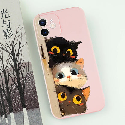 Cartoon Cat Printed iPhone Case