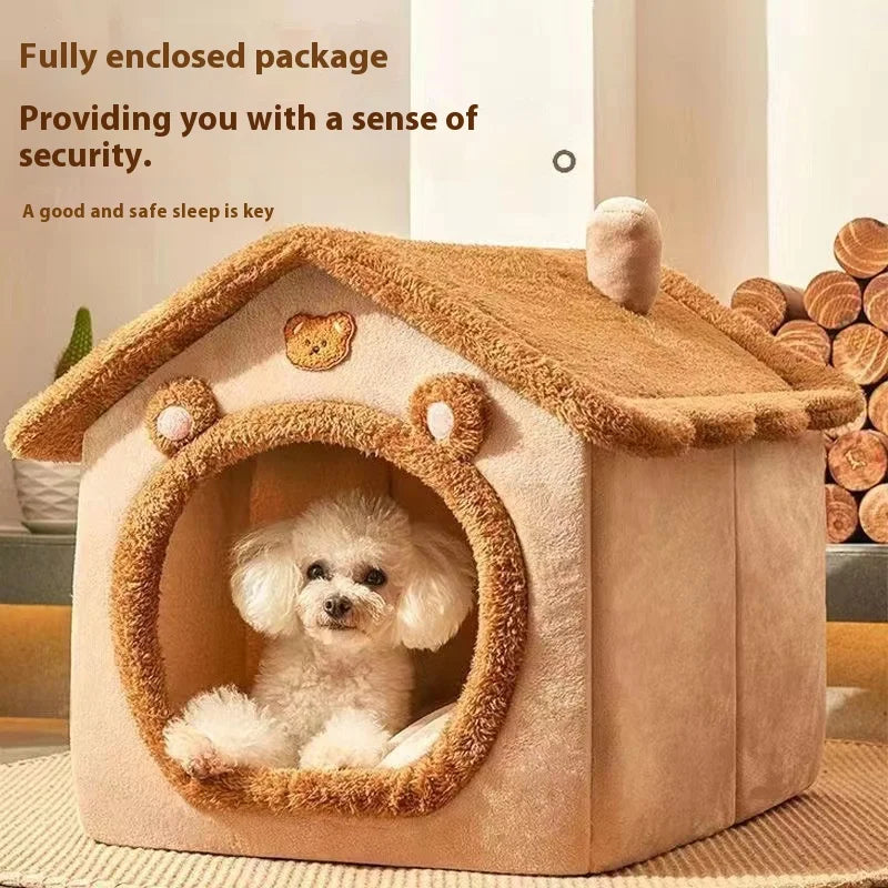 Cozy House-Shaped Pet Bed