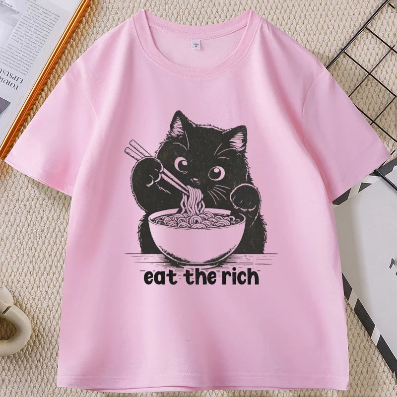Eat The Rich Cat T-Shirt