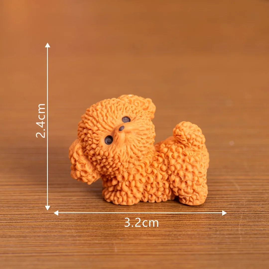 Tiny Fluffy Poodle Figurines
