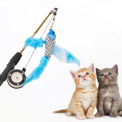 Brinquedo de gato de vara de pesca de simulação