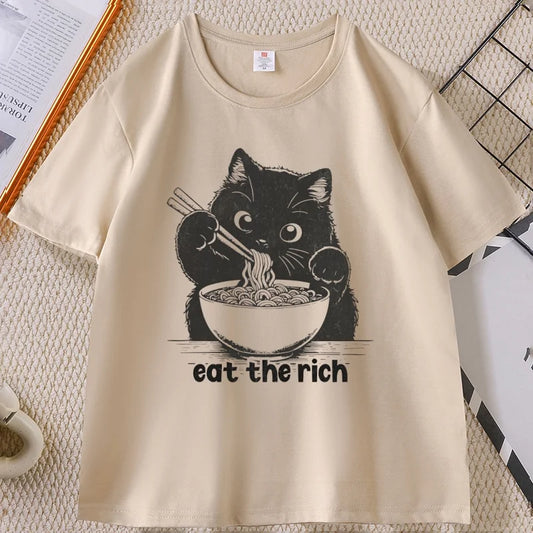 Eat The Rich Cat T-Shirt