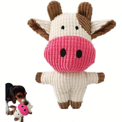 Cute Cow Plush Dog Toy