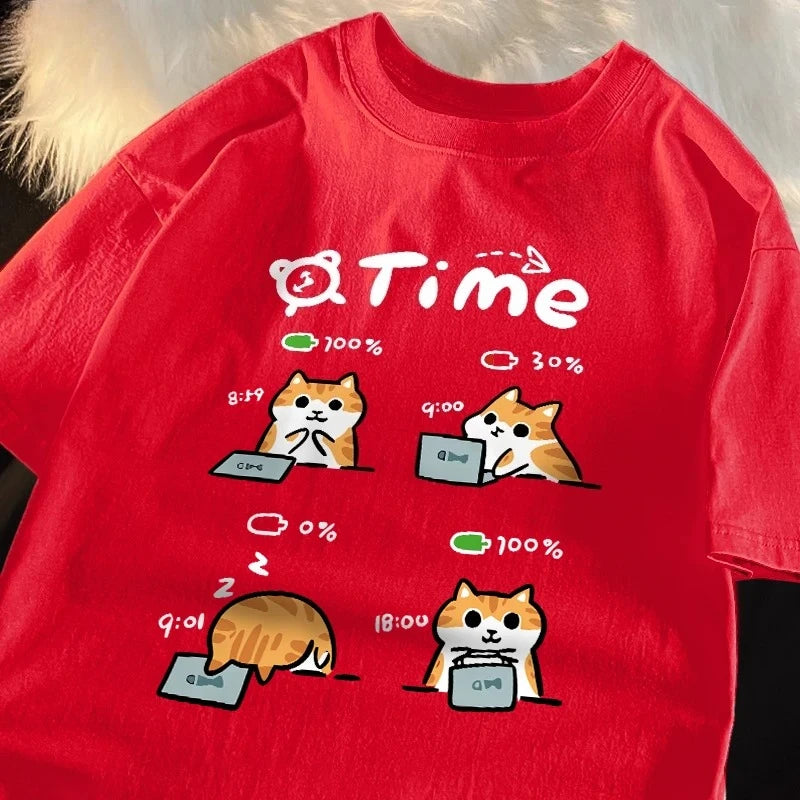 Chemise drôle de temps de chat