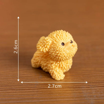Tiny Fluffy Poodle Figurines