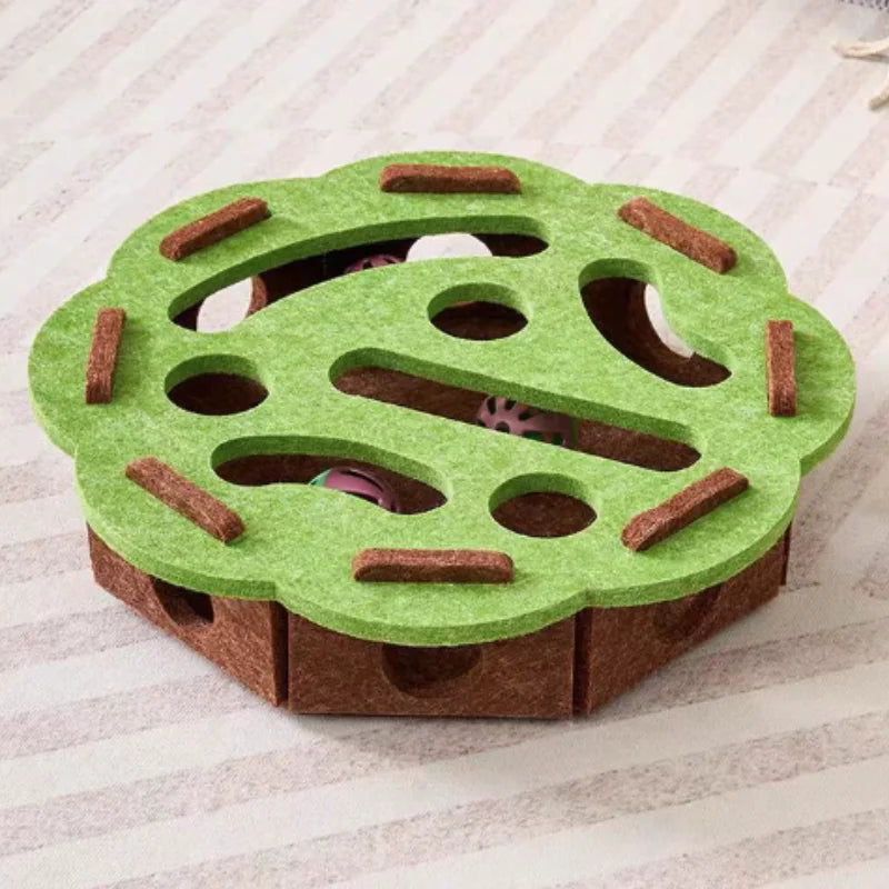 Pet Cat Puzzle Maze Holes Toy (Felt)