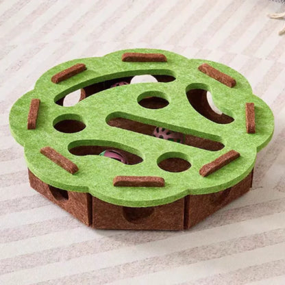 Pet Cat Puzzle Maze Holes Toy (Felt)