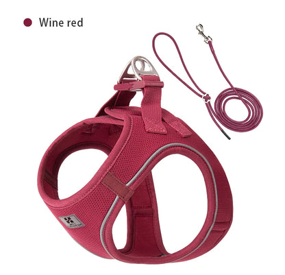 Reflective Mesh Dog Harness and Leash Set