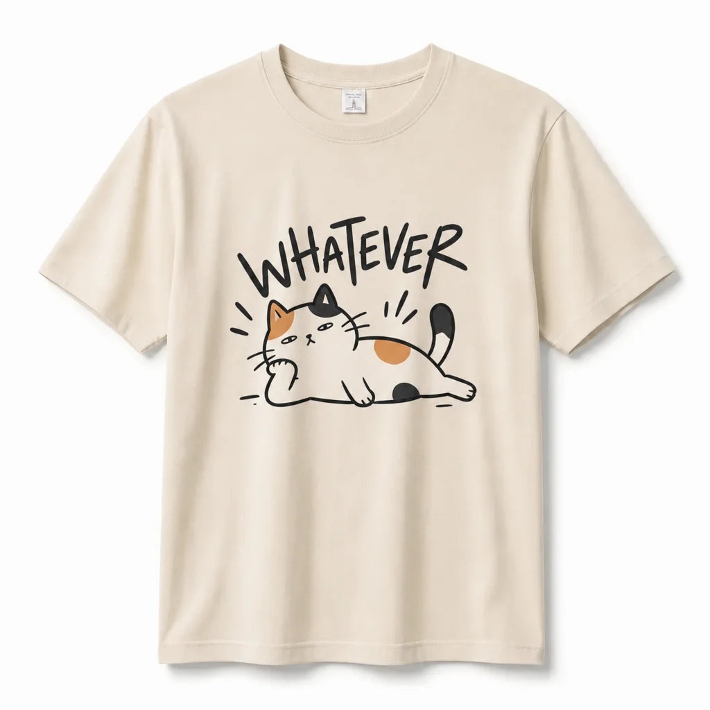 Women's Whatever Lazy Cat Cotton T-Shirt