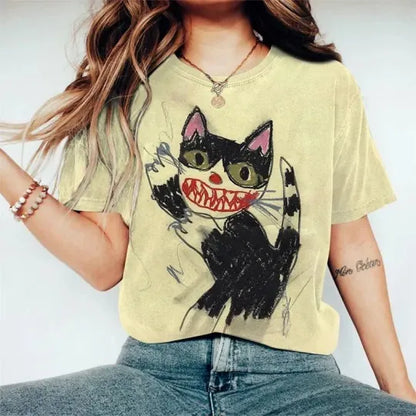 Cartoon Cat Drawing Vintage Shirt