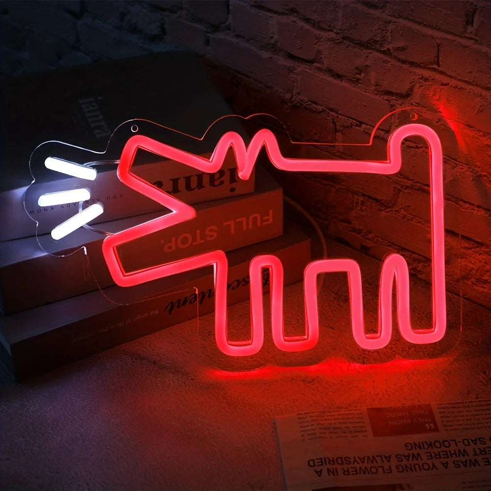Vibrant Neon Dog Light Sign