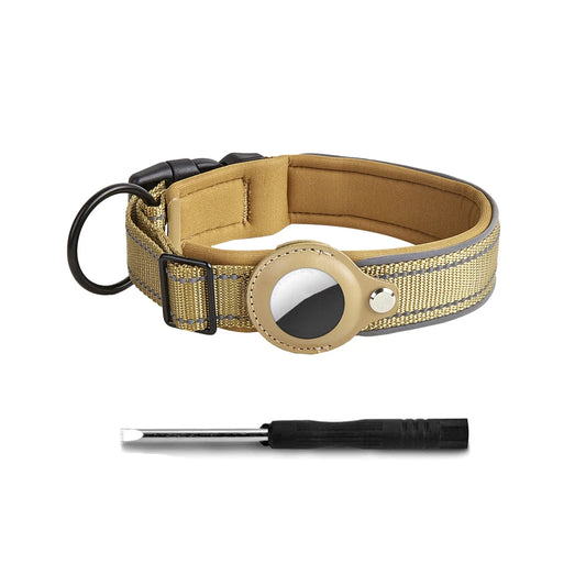 Reflective Dog Collar with AirTag Holder