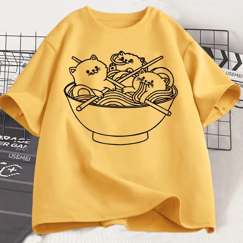 Japanese Cat Ramen T-Shirt