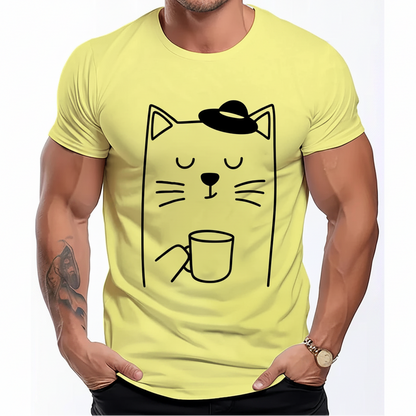 Minimalist Coffee Cat T-Shirt