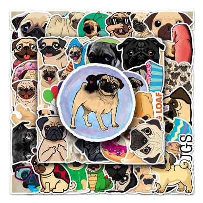 Cartoon Pug Stickers Pack