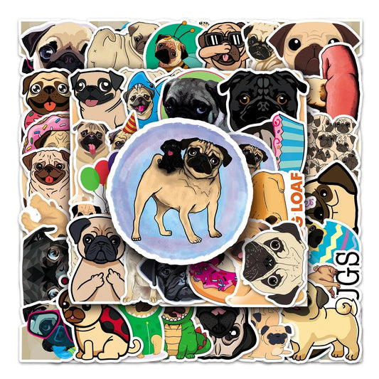 Cartoon Pug Stickers Pack