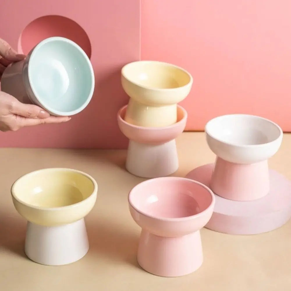 Cat Elevated Bowl Ceramic