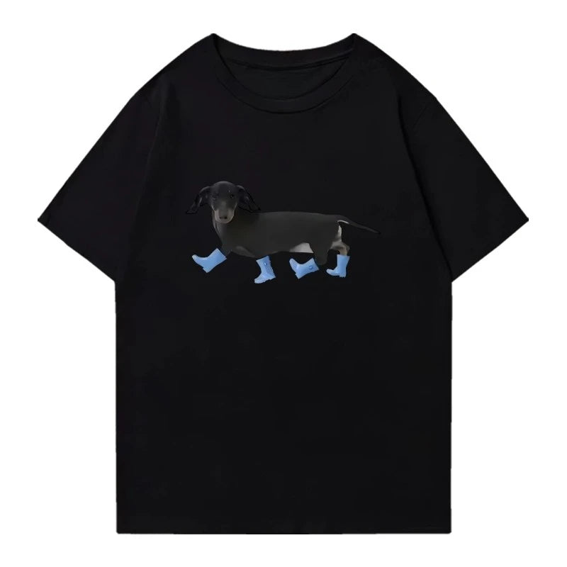 Funny Dachshund Printed Cotton Shirt