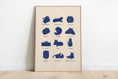 Poster da parete con gatto minimalista