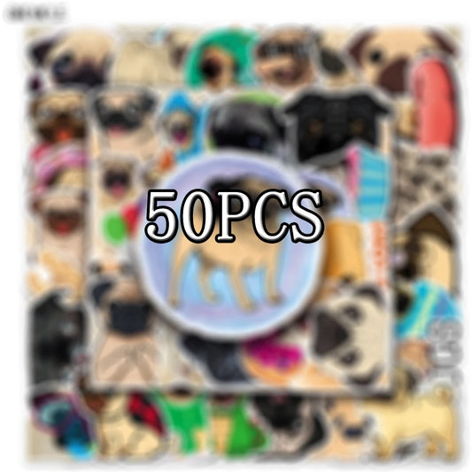 Cartoon Pug Stickers Pack