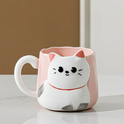 Tasse mignonne de chat de dessin animé