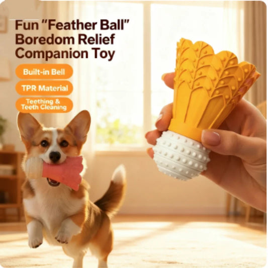 Feather Ball Dog Toy