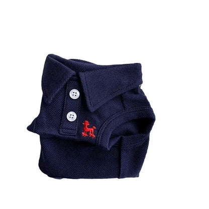 Sleeveless Cotton Dog Polo Shirt with Button Collar