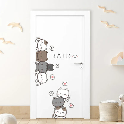 Cartoon Cute Cat Door Stickers
