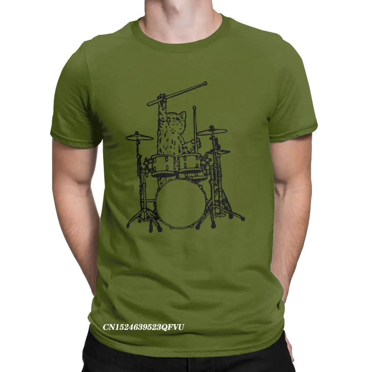 Cat Playing Drums Fun Shirt