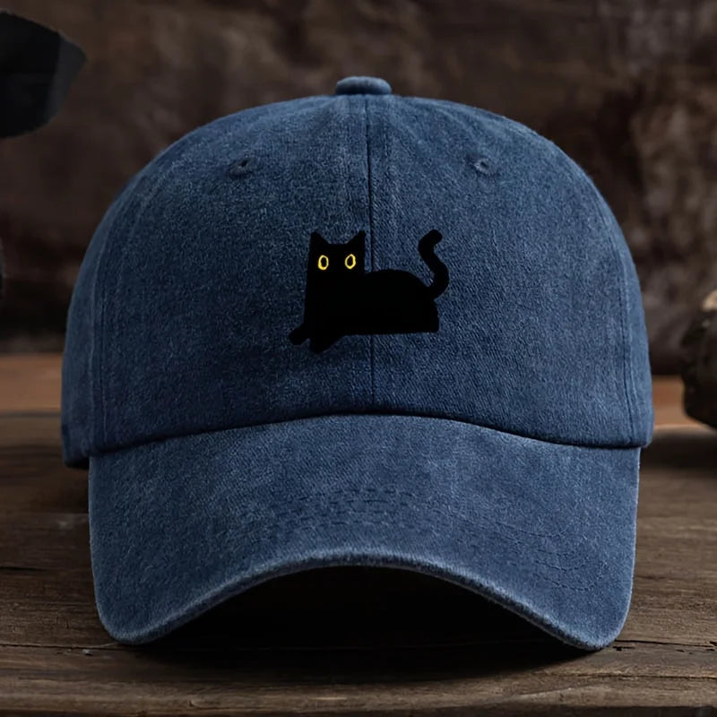 Casquette Imprimé Chat Noir