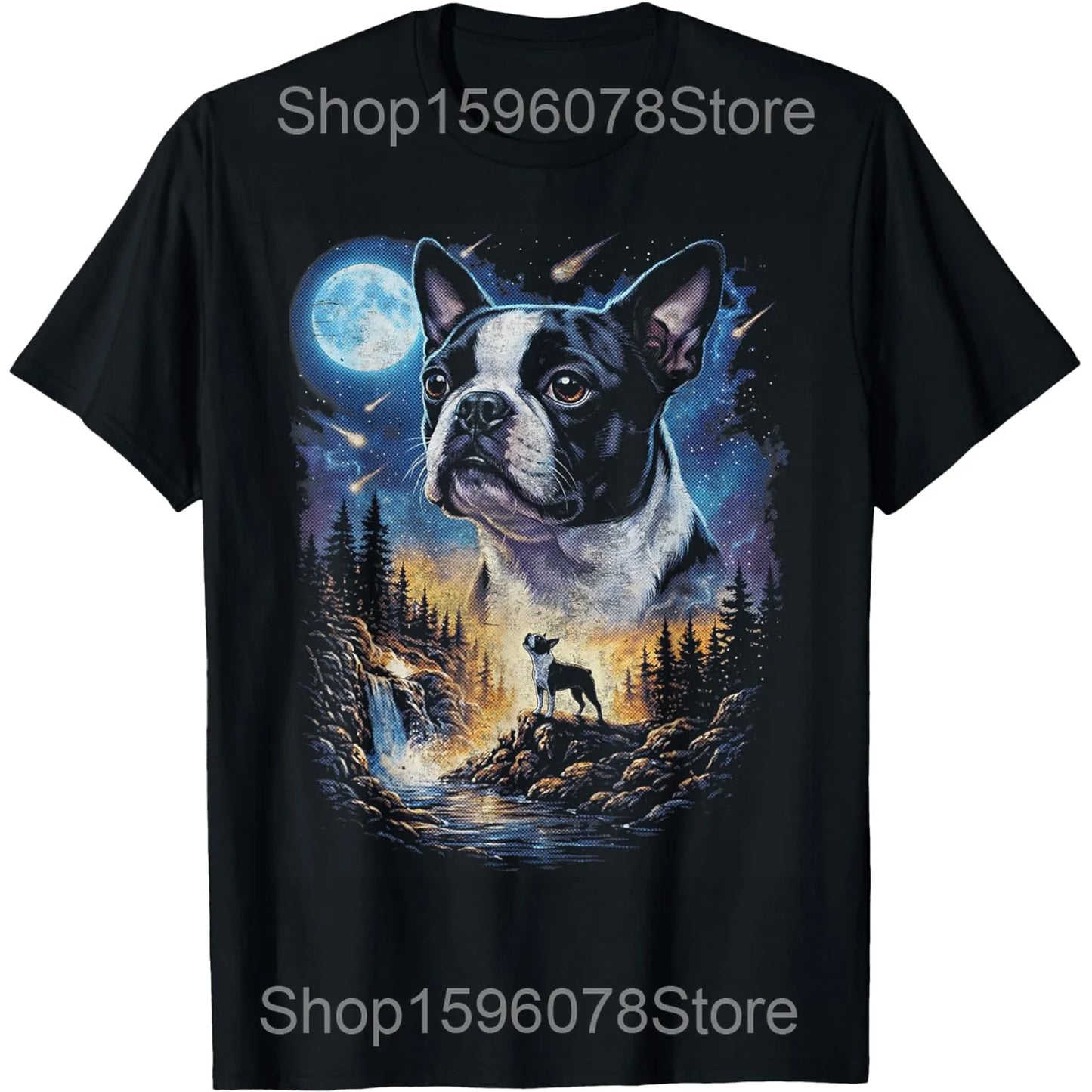Boston Terrier Drinking Iced Coffee Shirt