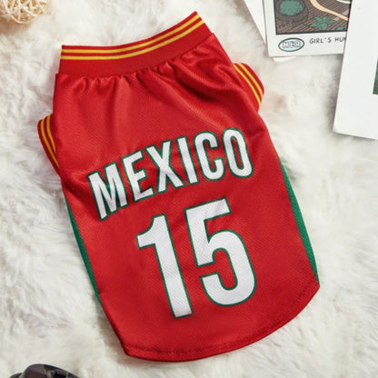 Mexico 15 Dog Soccer Jersey