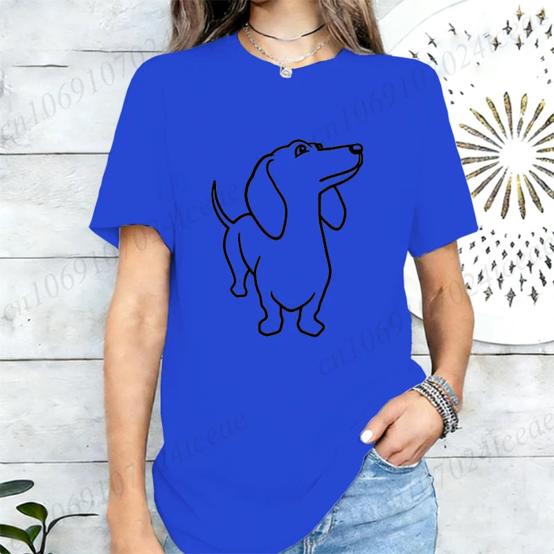 Dachshund Dog Print T-Shirt