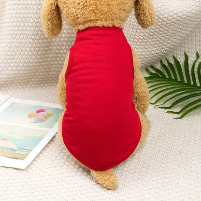 Solid-Color Sleeveless Pet Shirt for Dogs and Cats