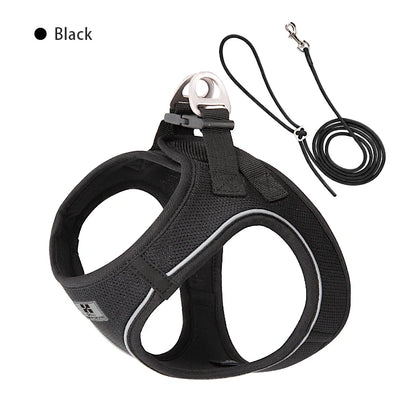 Reflective Mesh Dog Harness and Leash Set