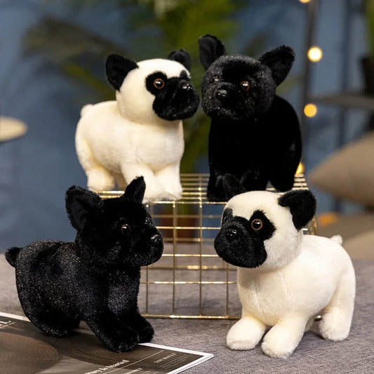 Black & White French Bulldog Plush Toy