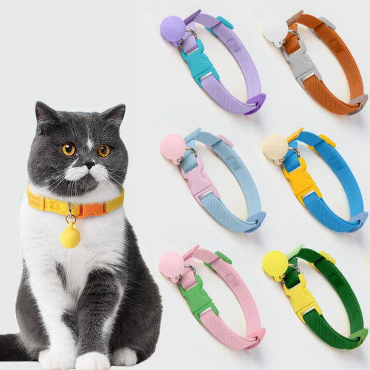Collier pour animaux de compagnie réglable coloré avec cloche